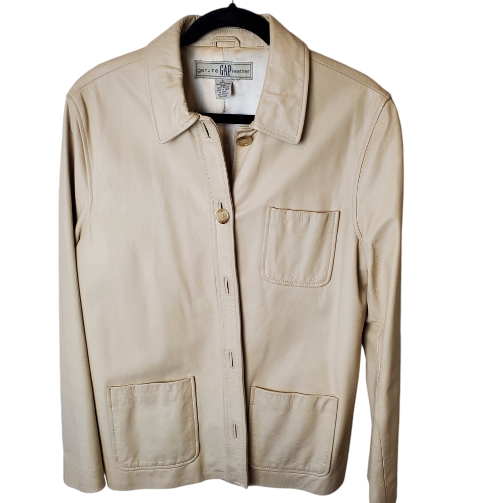 Gap vintage lined 100% leather coat L